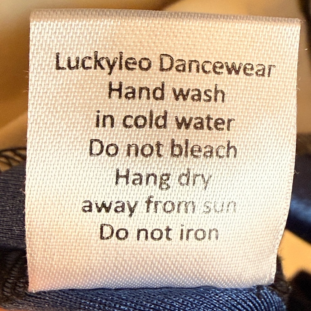 Luckyleo Royal Blue Leotard with Velvet and Mesh Accents - Picture 8 of 8